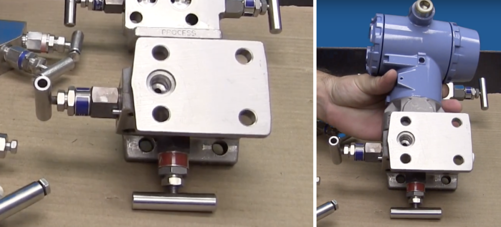 Coplanar manifold with a 3-valve assembly and direct process connection